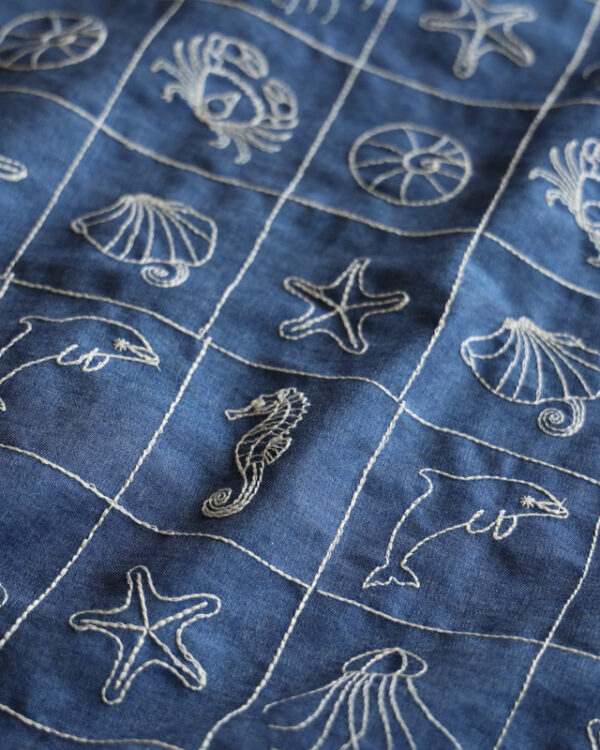 Marina Embroidered Denim fabric-01