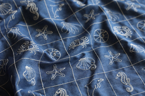 Sea Squared (Sea ²) Embroidered Cotton - Image 3