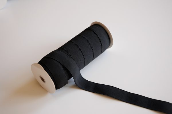 32mm Black Woven Elastic