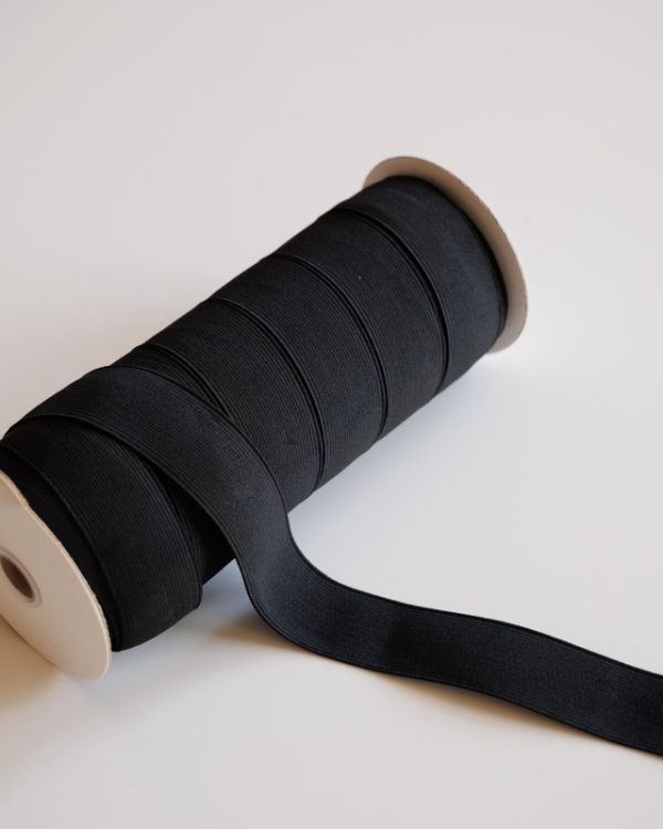 32mm Black Woven Elastic