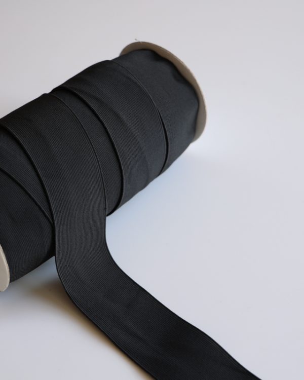 50mm Black Woven Elastic