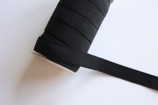 25mm Black Woven Elastic