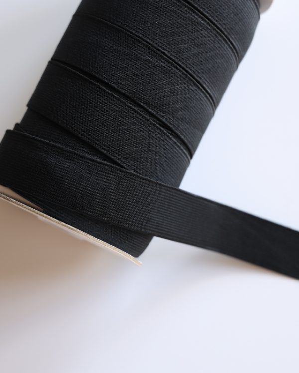 25mm Black Woven Elastic