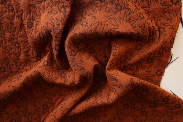Copper Star Jacquard Fabric (made with Recycled Yarns)