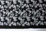 Black Floral Cross Stitch Embroidered Viscose Linen