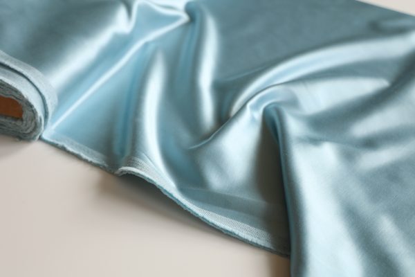 Blue Cotton Rayon Satin