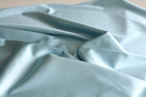 Blue Cotton Rayon Satin