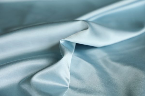Blue Cotton Rayon Satin