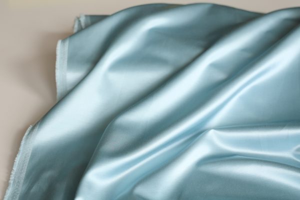 Blue Cotton Rayon Satin