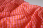 Rosalind Pink and Orange Gingham Cotton Seersucker