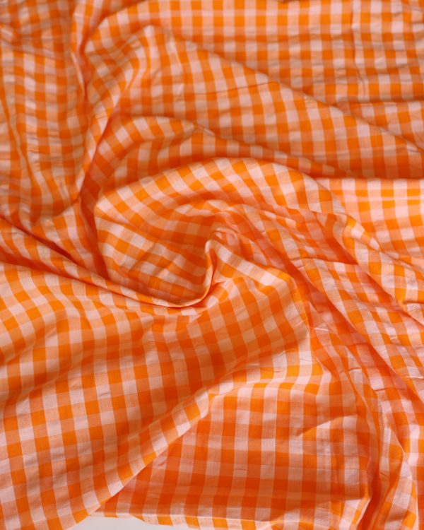 Sister Mintaka ORANGE GINGHAM COTTON INDIA-3