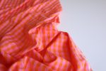 Rosalind Pink and Orange Gingham Cotton Seersucker
