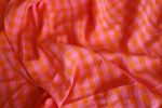 Rosalind Pink and Orange Gingham Cotton Seersucker