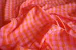 Rosalind Pink and Orange Gingham Cotton Seersucker