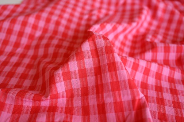 Susie Pink and Red Check Cotton