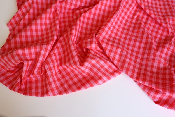 Susie Pink and Red Check Cotton