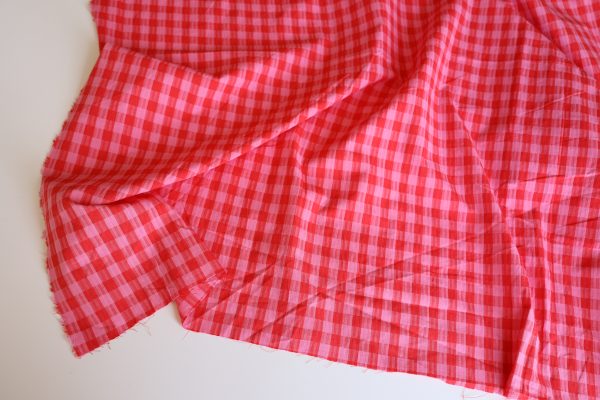 Susie Pink and Red Check Cotton