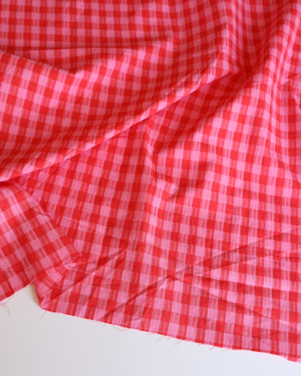 Susie Pink and Red Check Cotton