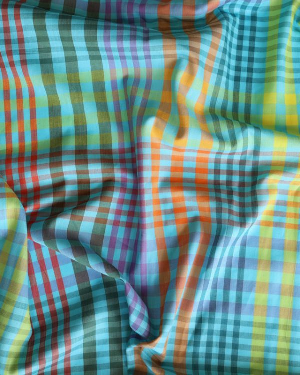 Sister Mintaka Check Rainbow Blue COTTON INDIA-5
